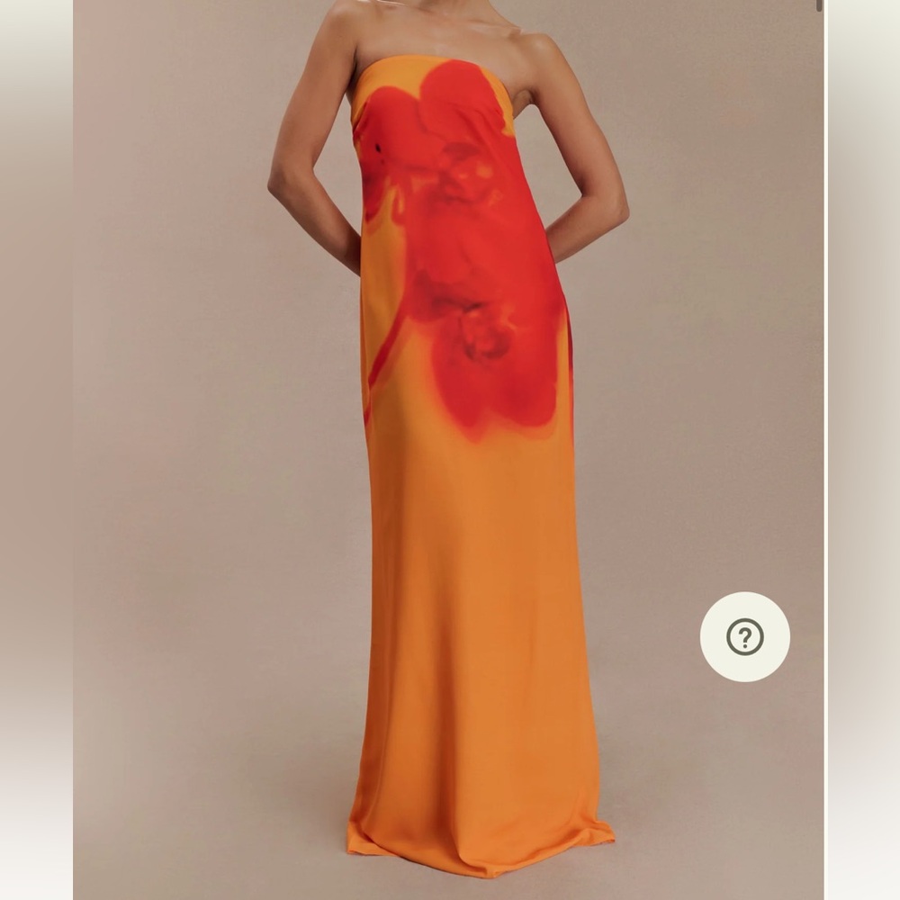 Meshki Strapless Orange and Red Dress